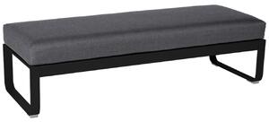 Tmavě šedá čalouněná lavice Fermob Bellevie 148 cm s černou podnoží