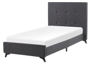 Čalouněná tmavě šedá postel 90x200 cm AMBASSADOR