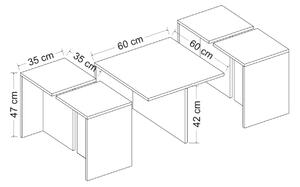 Set konferenčních stolků Oven (Dub + Černá). 1073008