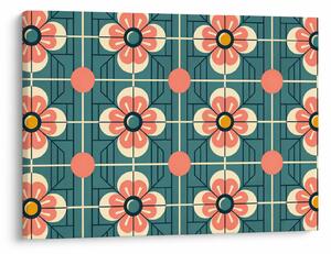 Obraz - Retro vzor s květy (70x50 cm)