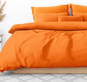 Goldea luxusní povlečení z bavlněného saténu - oranžové 140 x 200 a 70 x 90 cm