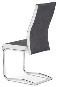 Jídelní židle na pohupové podnoži v kombinaci šedé látky a bílé ekokůže DCL-428 GRWT2