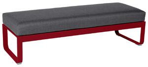 Tmavě šedá čalouněná lavice Fermob Bellevie 148 cm s červenou podnoží