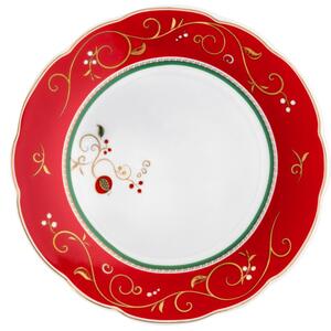 Jídelní 18-ti dílná sada VÁNOČNÍCH talířů Tempo di Festa BRANDANI (barva - porcelán, bílá/červená/zelená)