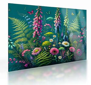Skleněný obraz - Luční kvítí (70x50 cm)