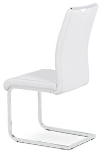 Jídelní židle bílá koženka chrom DCL-411 WT
