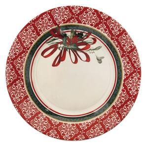 Vánoční jídelní 18-ti dílná sada talířů CANTICO NEW BONE BRANDANI (barva - porcelán, bílá/červená/zelená)