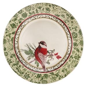 Vánoční jídelní 18-ti dílná sada talířů CANTICO NEW BONE BRANDANI (barva - porcelán, bílá/červená/zelená)