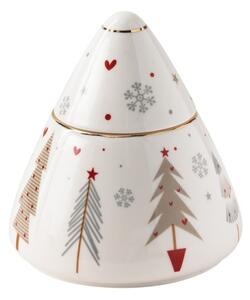 Vánoční cukřenka Fiocco di Neve BRANDANI (barva - porcelán, bílá/červená/zlatá)