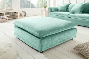 Designová taburetka Eden 100 cm aqua modrá / samet