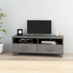 TV stolek HAMAR světle šedý 106 x 40 x 40 cm masivní borovice 340471