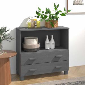 Příborník HAMAR tmavě šedý 85 x 35 x 80 cm masivní borovice 340498