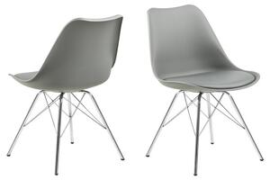 Designová židle Nasia světle šedá chromová