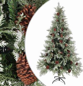 Vánoční stromek se šiškami zelenobílý 195 cm PVC a PE 340535