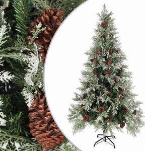 Vánoční stromek se šiškami zelenobílý 225 cm PVC a PE 340536