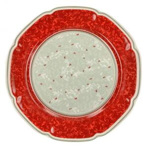 Vánoční jídelní 18-ti dílná sada talířů Connubio BRANDANI (barva - porcelán, šedá/červená)