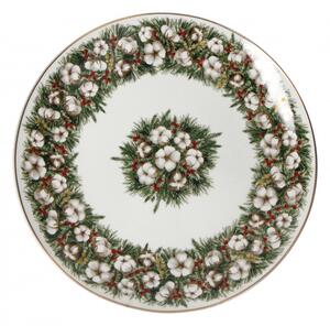 Porcelánový tác/talíř VÁNOČNÍ 30,5 cm Batuffoli BRANDANI (barva - porcelán, bílá/červená/zelená)