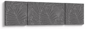 Obraz - Šedé palmové listy (170x50 cm)