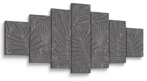 Obraz - Šedé palmové listy (210x100 cm)
