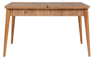 Rozkládací jídelní stůl se 2 židlemi a lavicí Vlasta (borovice antlantic + antracit). 1073061