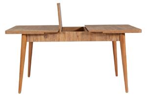 Rozkládací jídelní stůl se 2 židlemi a lavicí Vlasta (borovice antlantic + šedá). 1073060