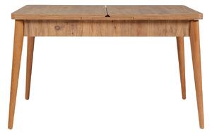 Rozkládací jídelní stůl se 2 židlemi a 2 lavicemi Vlasta (borovice antlantic + zelená). 1073074