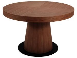 Tmavě hnědý dubový rozkládací jídelní stůl MICADONI Neve 120/220 x 120 cm