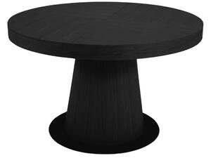 Černý dubový rozkládací jídelní stůl MICADONI Neve 120/220 x 120 cm
