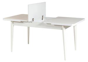 Rozkládací jídelní stůl se 2 židlemi a lavicí Vlasta (bílá + antracit). 1073068