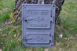 SEZAM – 27,5 × 37,5 cm – dvíka do krbu, litinová dvíka do pece na chléb, pece na pizzu, udírny pro dm nebo zahradu, kachlové kamna, dvíka do pece, dvíka do udírny, dvíka do krbu