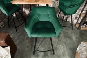 Barová židle LOFT 100 CM zelená samet Nábytek | Jídelní prostory | Barové židle