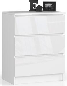 AKORD Furniture Factory OP0LK-6BIA006, Bílá, 3 zásuvka/zásuvek, Lesklý, 16 mm, 51 cm, 400 mm