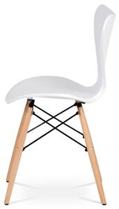 Jídelní židle bílý plast / natural CT-742 WT