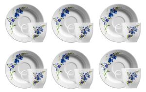 Bílo-modré porcelánové šálky v sadě 6 ks 0.9 l – Hermia