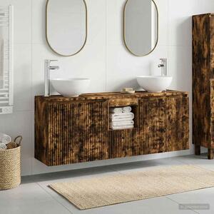 Sada koupelnových skříněk 3 ks Kouřový dub 129 x 35 x 80 cm 3405622