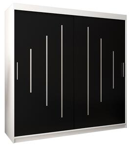 Šatní skříň s posuvnými dveřmi YORK - 200x200cm -Bílá-Černá-