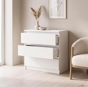 Moderní komoda se 3 zásuvkami | Bílá pídavná skíka | Komoda se zásuvkami 70 x 74,5 x 40 cm | Do lonice, obývacího pokoje a pedsín, bílá