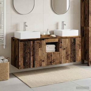 Sada koupelnových skříněk 3 ks Staré dřevo 129 x 41 x 79.5 cm 3405655
