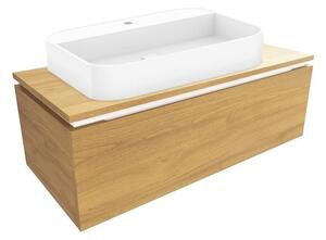 Koupelnová skříňka s umyvadlem a krycí deskou SAT Feel 100x30x46 cm dub medový mat SATFEEL100DMDU