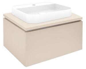 Koupelnová skříňka s umyvadlem a krycí deskou SAT Feel 60x30x46 cm béžová mat SATFEEL60BEDU