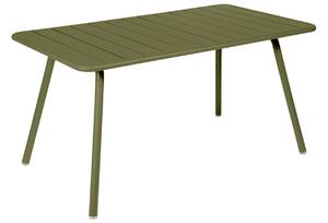 Zelený kovový stůl Fermob Luxembourg 143 x 80 cm - odstín pesto