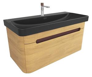Koupelnová skříňka s umyvadlem SAT Fusion 97,5x43x45 cm dub medový mat SATFUSION100DMBKMB