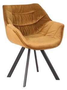 Designová židle Kiara hořčičný samet