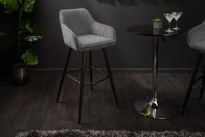 Designová barová židle Esmeralda šedý samet