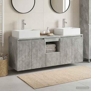 Sada koupelnových skříněk 3 ks Betonově šedá 129 x 41 x 79.5 cm 3405650