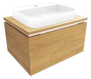 Koupelnová skříňka s umyvadlem a krycí deskou SAT Feel 60x30x46 cm dub medový mat SATFEEL60DMDU