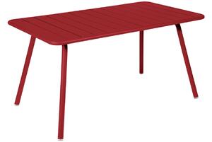 Červený kovový stůl Fermob Luxembourg 143 x 80 cm