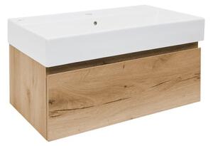 Koupelnová skříňka s umyvadlem SAT B-Way 79x30x45 cm dub BWAY80OAKU2