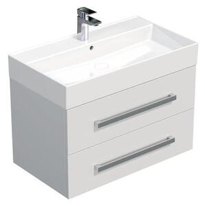 Koupelnová skříňka s umyvadlem SAT Cube Way 80x53x46 cm bílá lesk CUBE46802BISAT