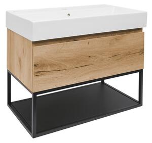 Koupelnová skříňka s umyvadlem SAT B-Way 79x30x45 cm dub BWAY80OAKFU2